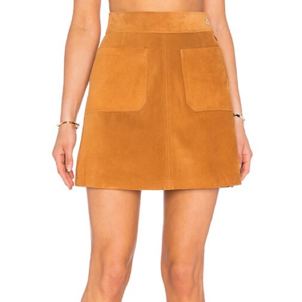 Frame Denim Camel Suede Skirt